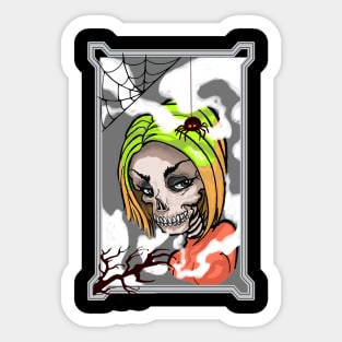 girl skull Sticker